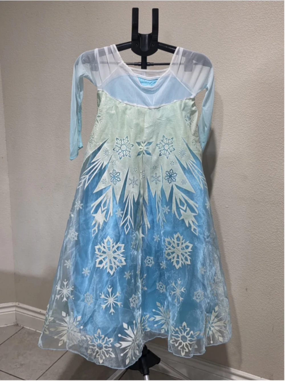 SET Dress and Shoes Disney Princess ELSA FROZEN Costume Cosplay Halloween Sz 10